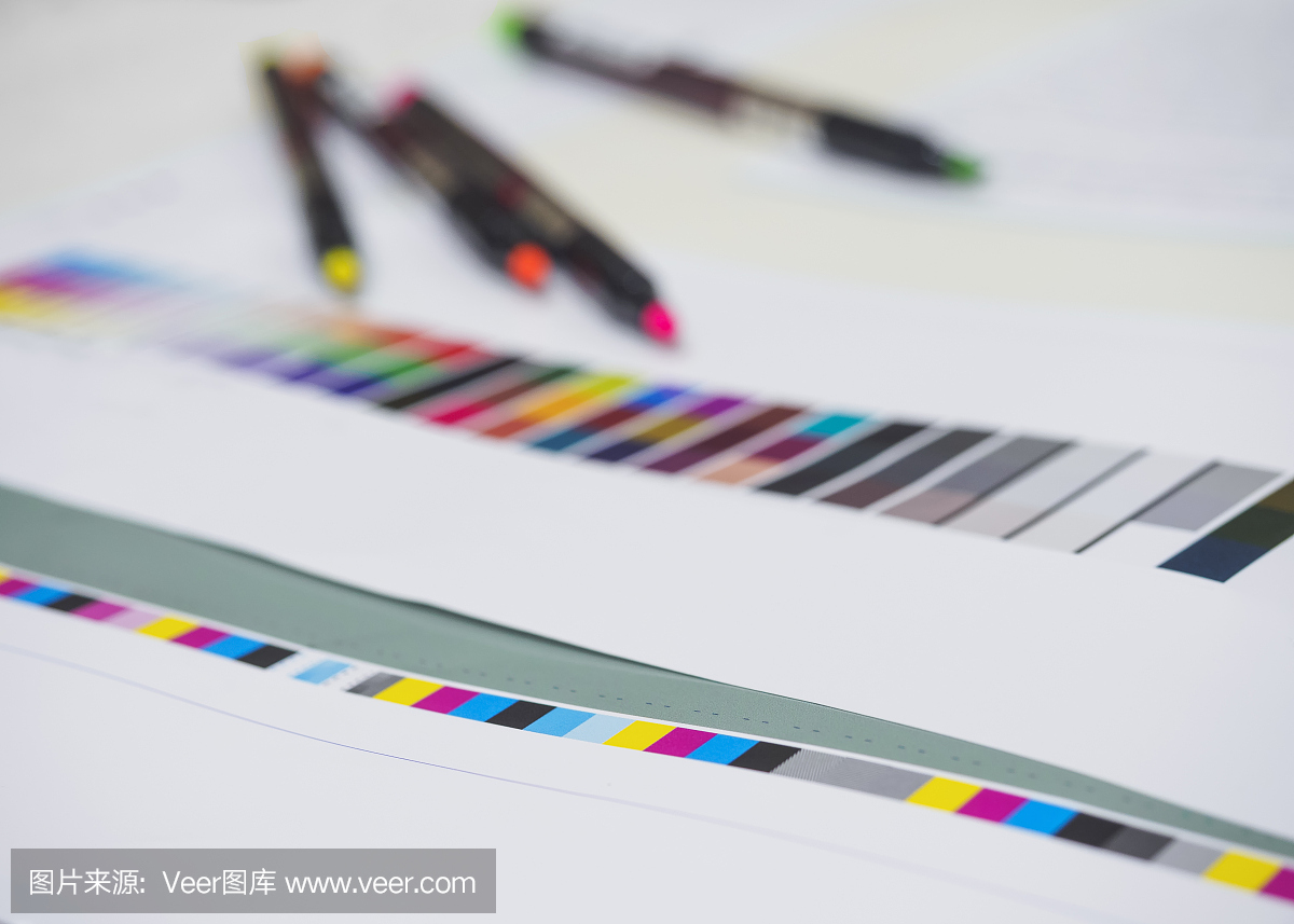 数码印刷胶印行业霓虹笔彩色图表